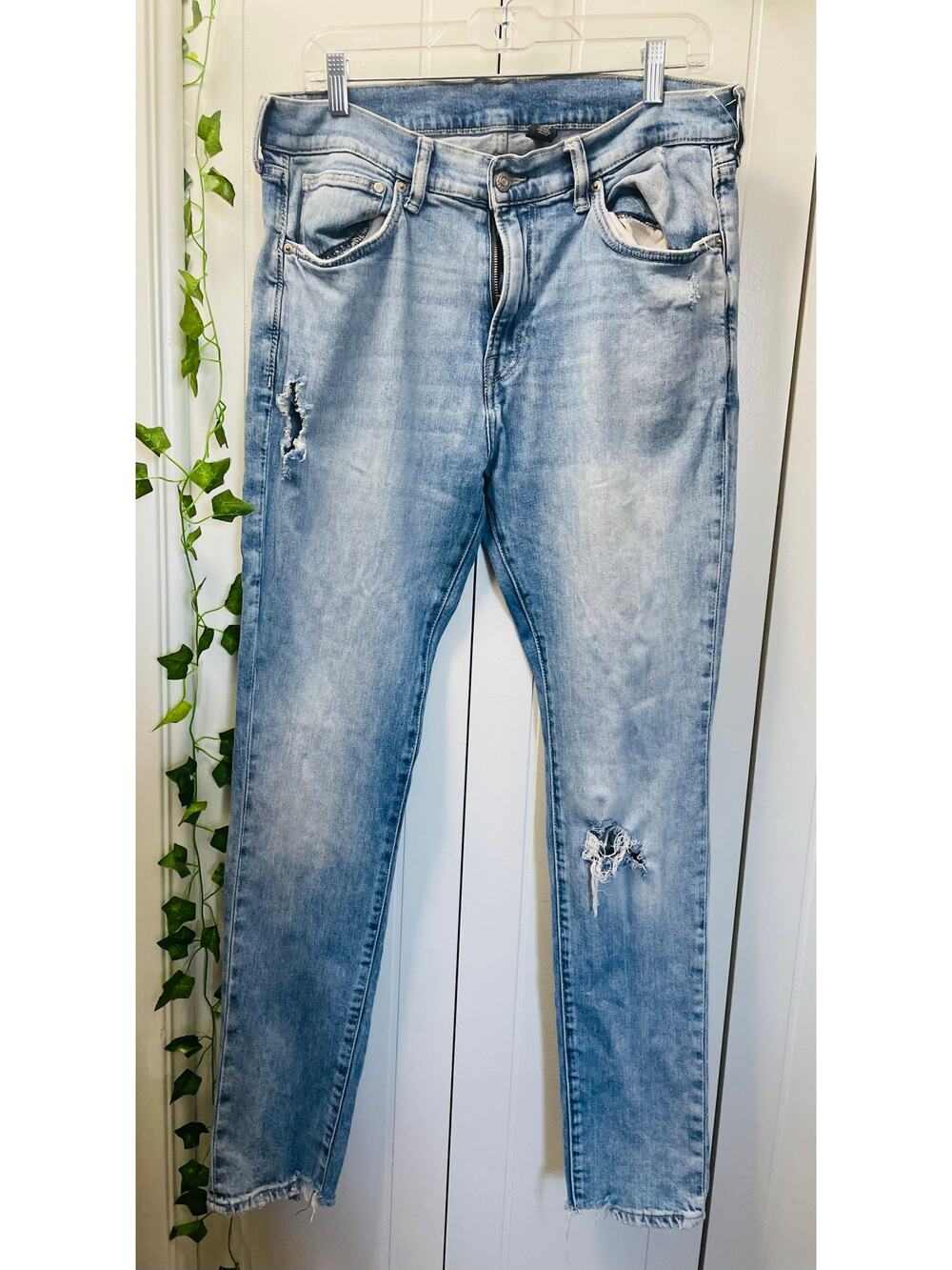 &DENIM Distressed Light Wash Woman Skinny‎ Jeans Size 36